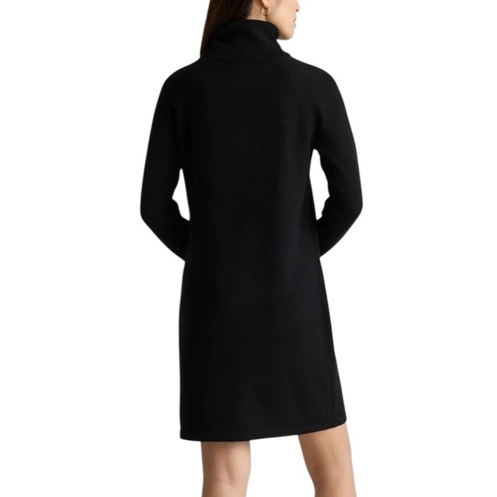 NWT Quince Mongolian Cashmere Turtleneck Sweater Dress‎ Black S - Picture 2 of 14